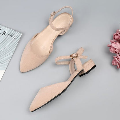 Heel Chunky Almond Sandals Toe