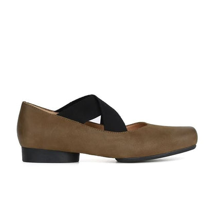 Chunky Jane Square Toe Mary Strap Cross Pumps Heel