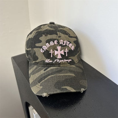 Baseball Embroidered Camouflage Cross Cap