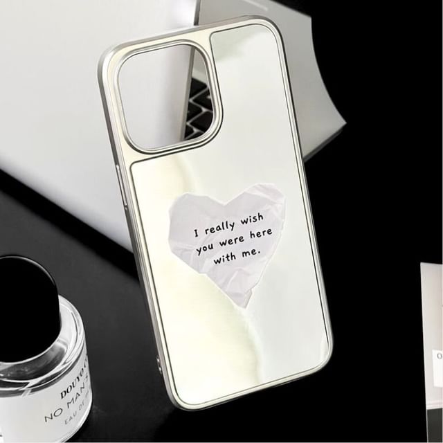 Heart Lettering Mirrored Magnetic (Compatible with MagSafe) Phone Case