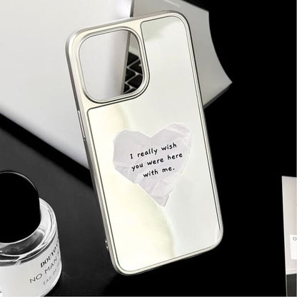 Heart Lettering Mirrored Magnetic (Compatible with MagSafe) Phone Case