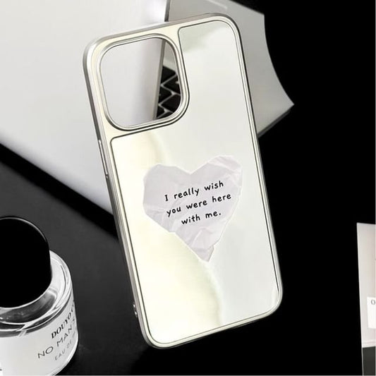 Heart Lettering Mirrored Magnetic (Compatible with MagSafe) Phone Case