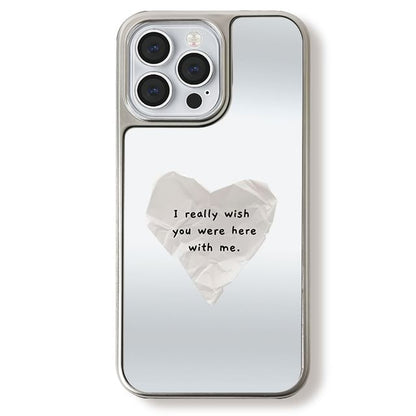 Heart Lettering Mirrored Magnetic (Compatible with MagSafe) Phone Case