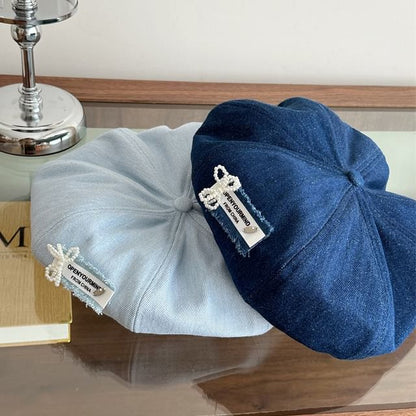 Lettering Beret Denim