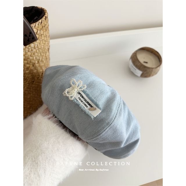 Lettering Beret Denim