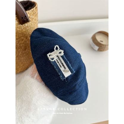 Lettering Beret Denim