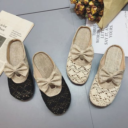 Cutout Mules Bow Toe Round