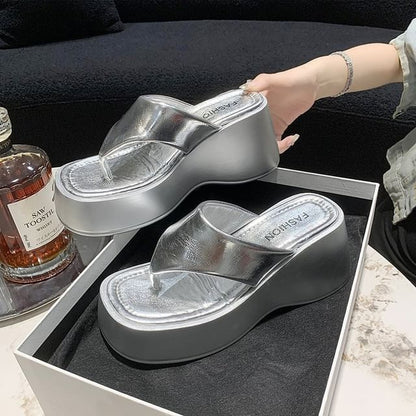 Wedge Platform Flip-Flops Heel