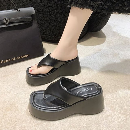 Wedge Platform Flip-Flops Heel