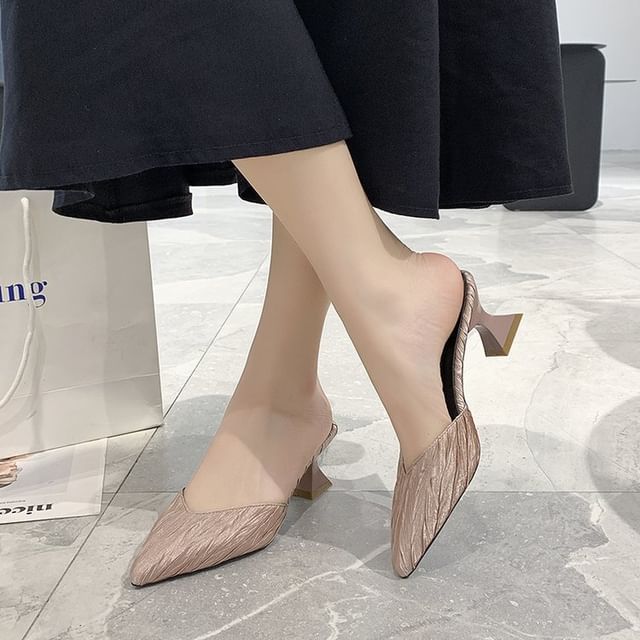 Kitten Mules Toe Heel Pointed
