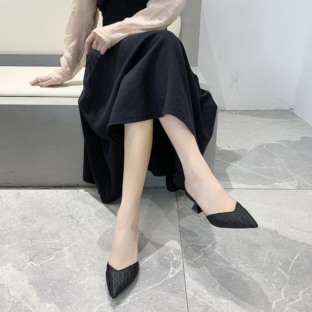 Kitten Mules Toe Heel Pointed