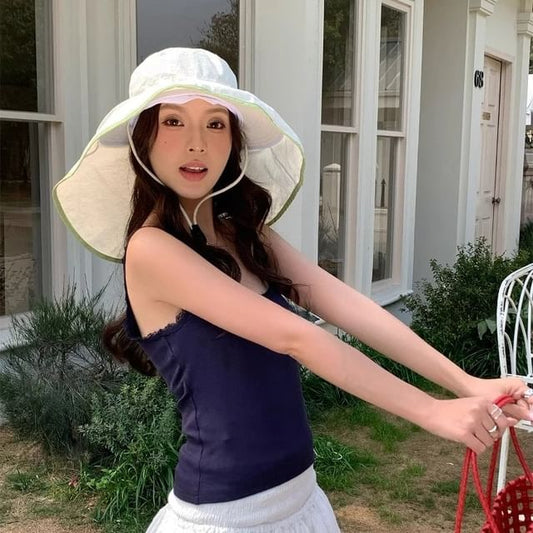 Hiking Contrast Bucket Hat Plain Trim