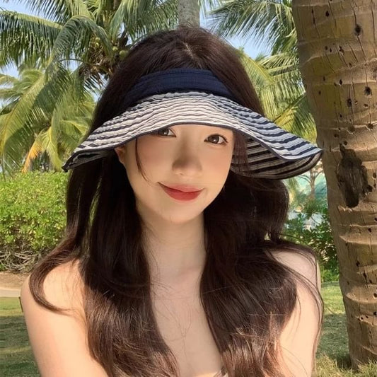 Visor Striped Brim Wide