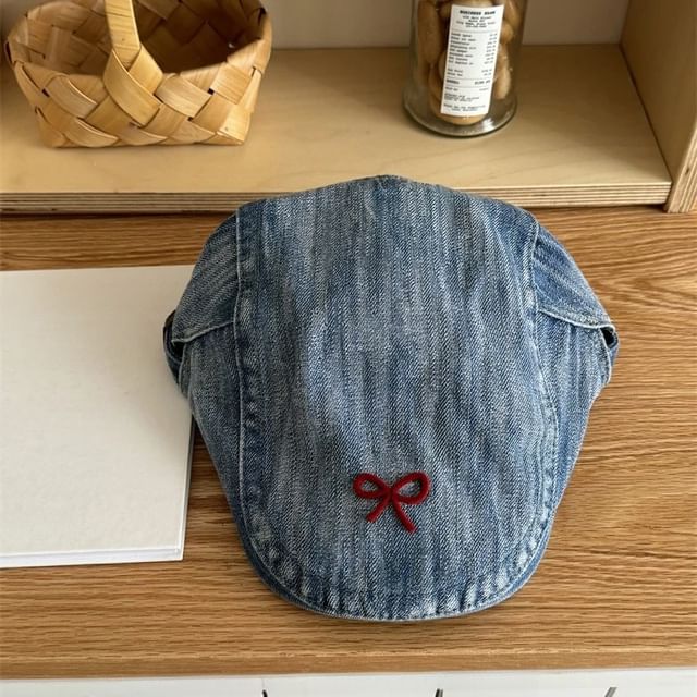 Newsboy Cap Denim Ribbon