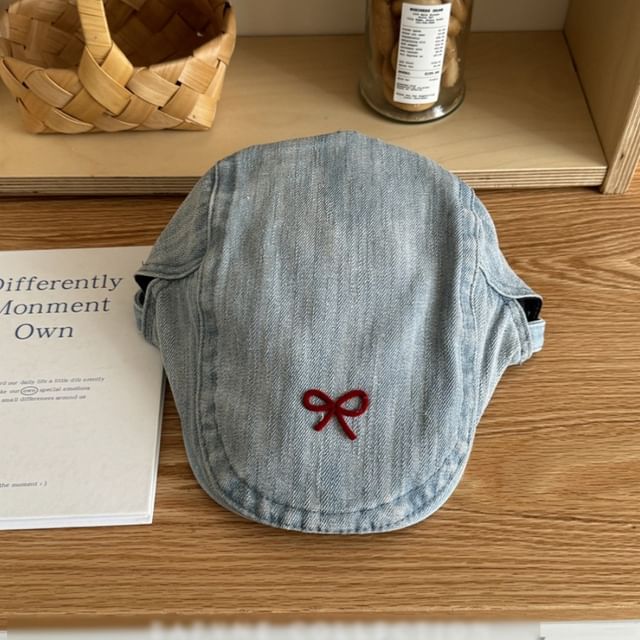 Newsboy Cap Denim Ribbon