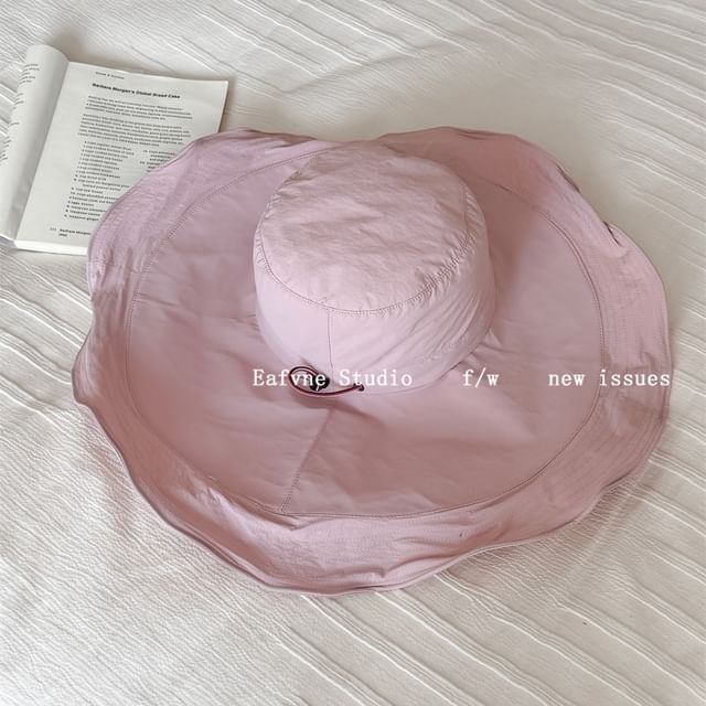 Plain Hiking Bucket Ruffle Hat