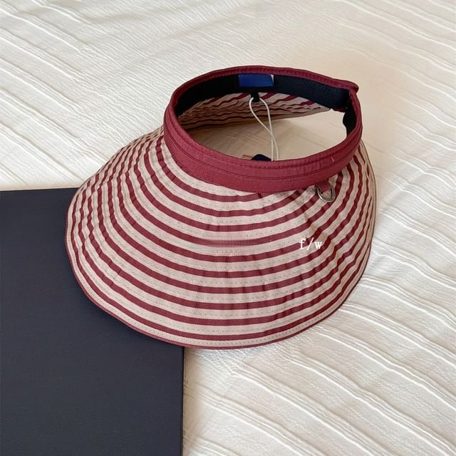 Visor Striped Brim Wide