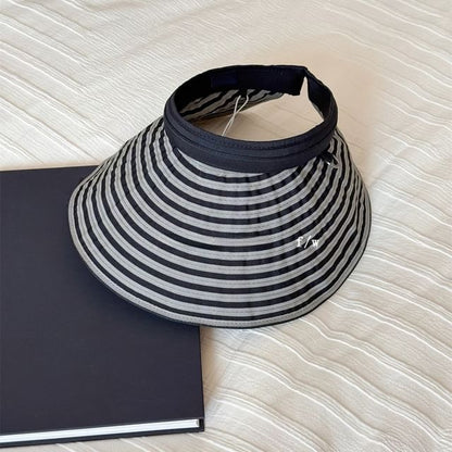 Visor Striped Brim Wide