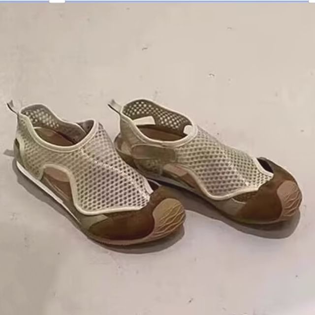 Cutout Fishnet Panel Slip-Ons