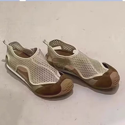 Cutout Fishnet Panel Slip-Ons