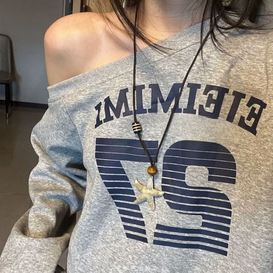 Cord Pendant Starfish Bead Necklace