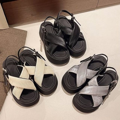 Cross Sandals Criss Platform