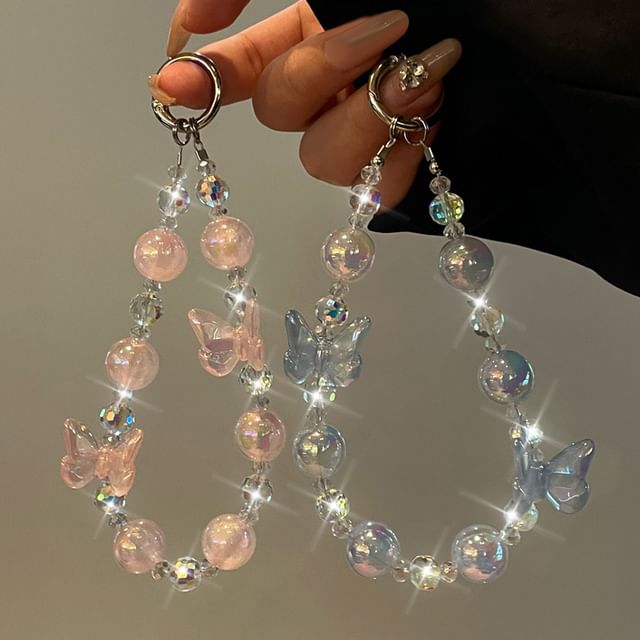 Beaded Lanyard Butterfly Phone
