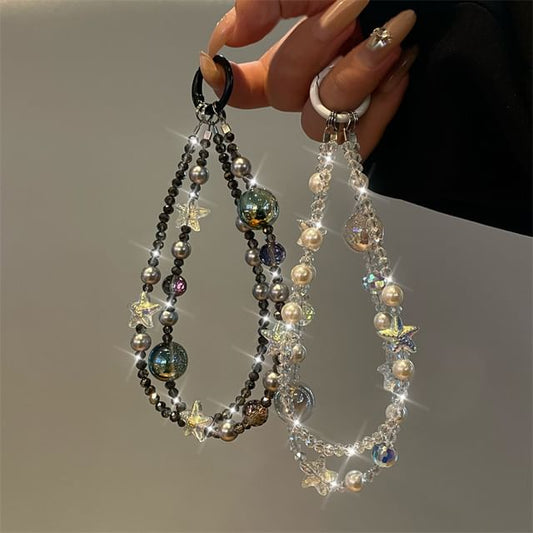 Phone Faux Lanyard Pearl Star