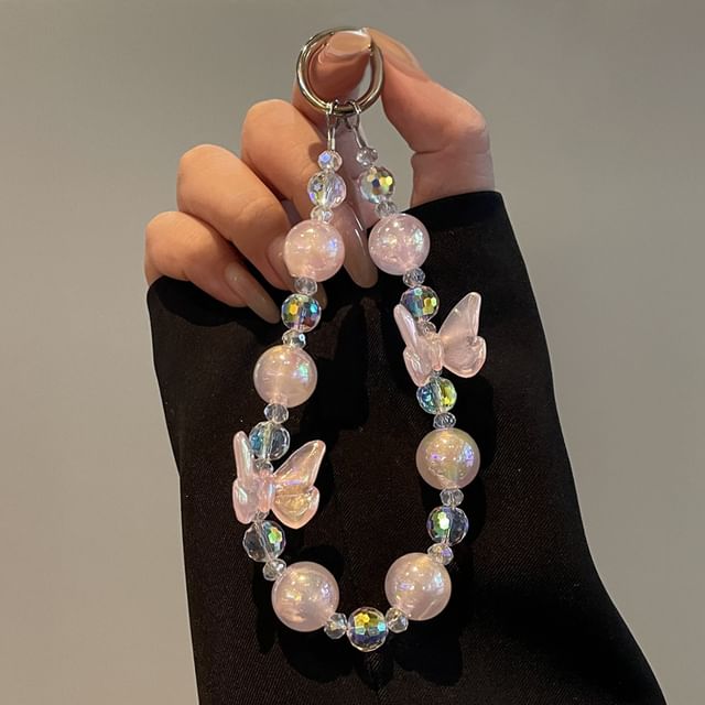 Beaded Lanyard Butterfly Phone