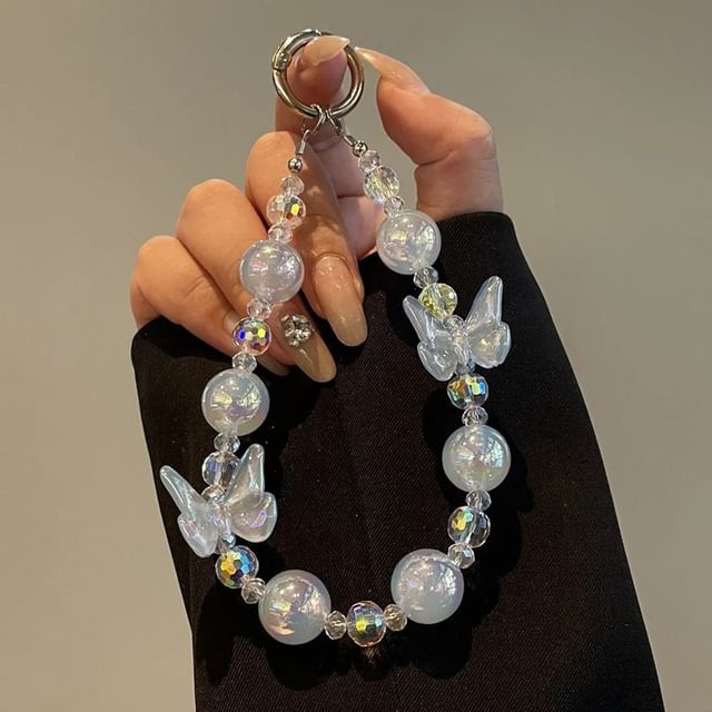 Beaded Lanyard Butterfly Phone
