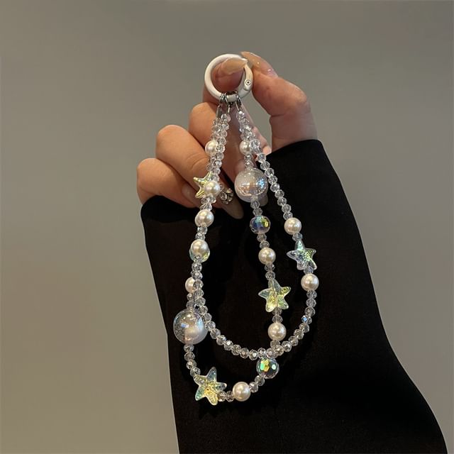 Phone Faux Lanyard Pearl Star