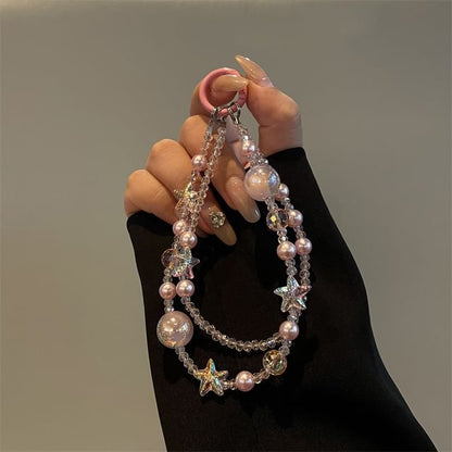 Phone Faux Lanyard Pearl Star