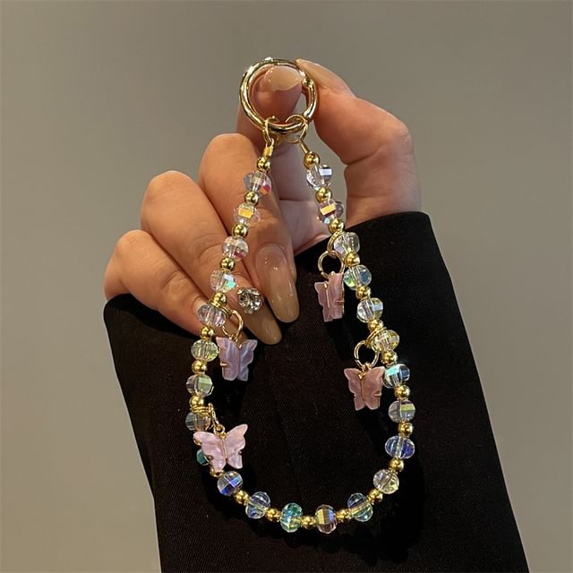 Butterfly Lanyard Beaded Phone