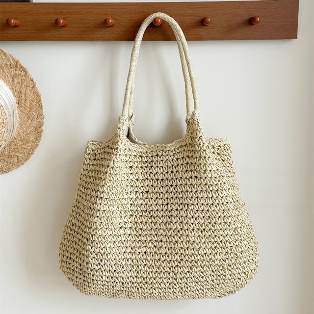 Plain Bag Tote Straw