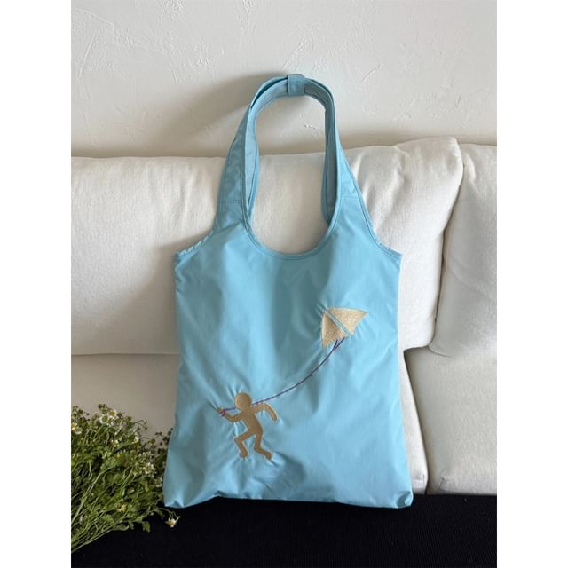 Nylon Bag Tote Embroidered