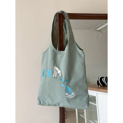 Nylon Bag Tote Embroidered