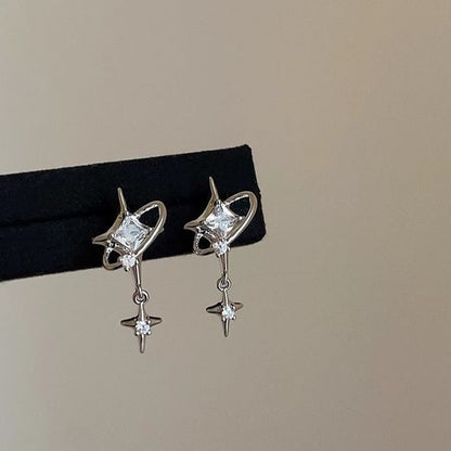Drop Earring Star CZ