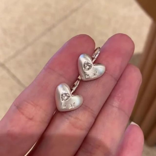 CZ Heart Earring Drop