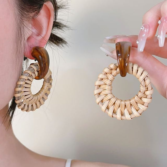 Woven Hoop Drop Earring