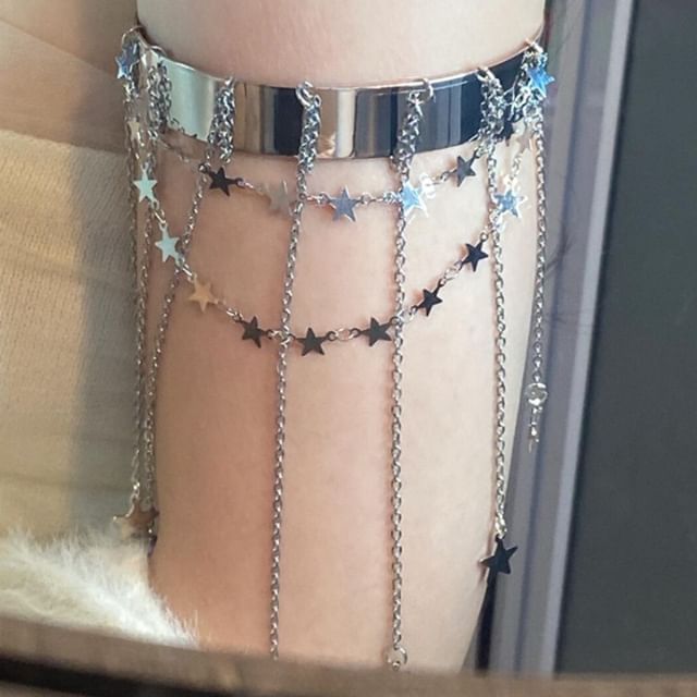 Chain Open Star Fringed Bangle