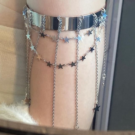 Chain Open Star Fringed Bangle