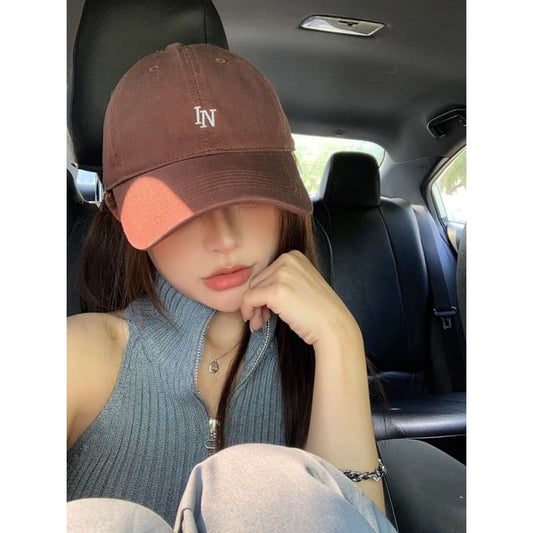 Lettering Baseball Embroidered Cap