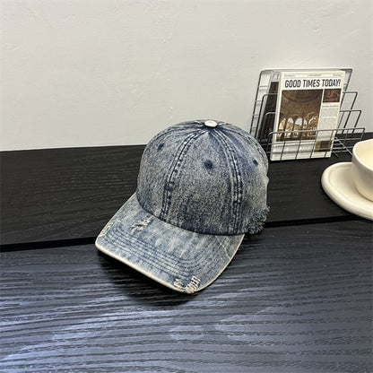 Denim Baseball Cap Distressed
