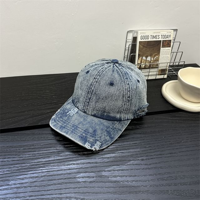 Denim Baseball Cap Distressed