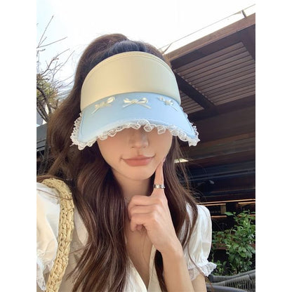 Visor Trim Bow Lace Sun