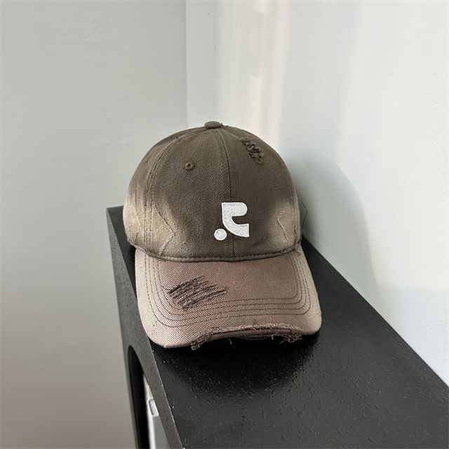 Embroidered Baseball Cap Distressed