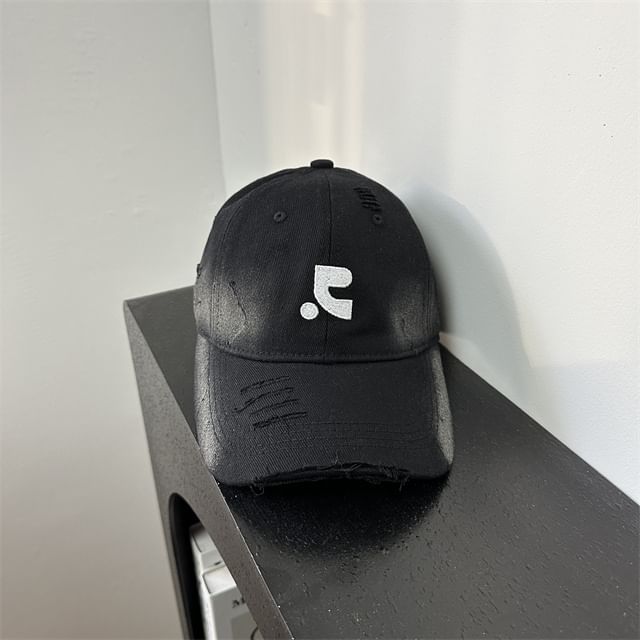 Embroidered Baseball Cap Distressed