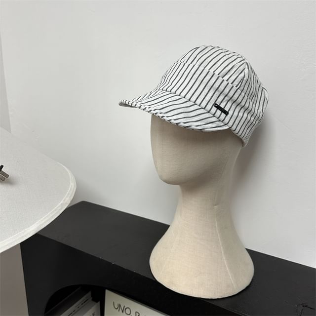 Striped Cap Baseball Short Brim