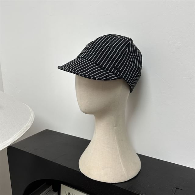 Striped Cap Baseball Short Brim