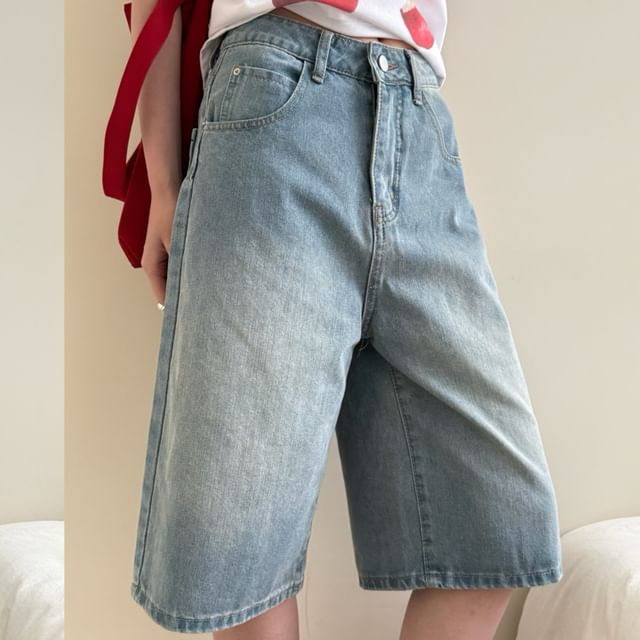 High Wide Leg Shorts Waist Denim
